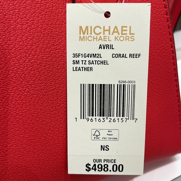 Michael Kors Avril Small Signature PVC Top Zip Satchel Crossbody Bag - Picture 8 of 16